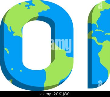 Initial OI logo design with World Map style, Logo business branding. Stock Vector