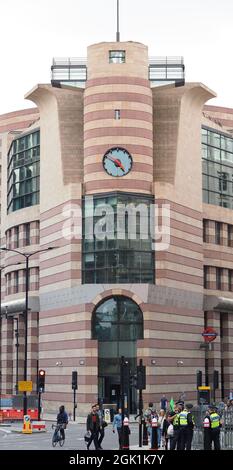 A view front view of No 1 Poultry in London Stock Photo