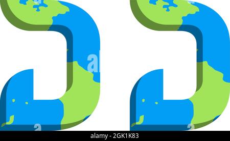 Initial DD logo design with World Map style, Logo business branding. Stock Vector