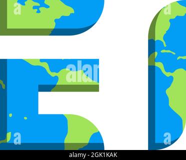 Initial EI logo design with World Map style, Logo business branding. Stock Vector
