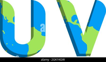 Initial UV logo design with World Map style, Logo business branding. Stock Vector