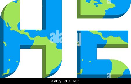 Initial HE logo design with World Map style, Logo business branding. Stock Vector
