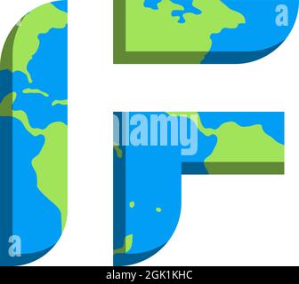 Initial IF logo design with World Map style, Logo business branding. Stock Vector