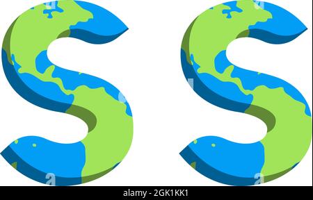 Initial SS logo design with World Map style, Logo business branding. Stock Vector