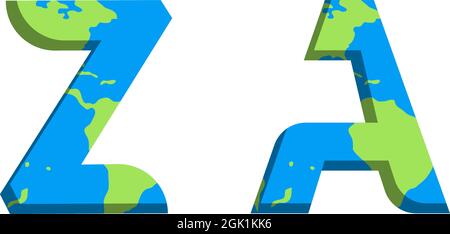 Initial ZA logo design with World Map style, Logo business branding. Stock Vector