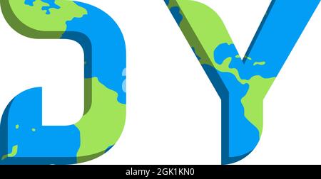 Initial DY logo design with World Map style, Logo business branding. Stock Vector