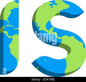 Initial IS logo design with World Map style, Logo business branding. Stock Vector
