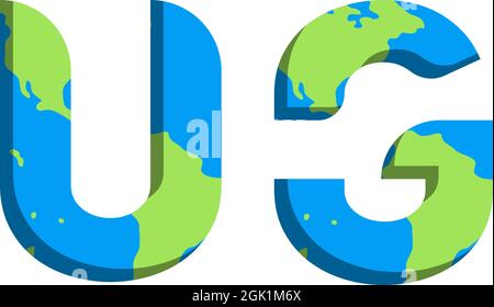 Initial UG logo design with World Map style, Logo business branding. Stock Vector