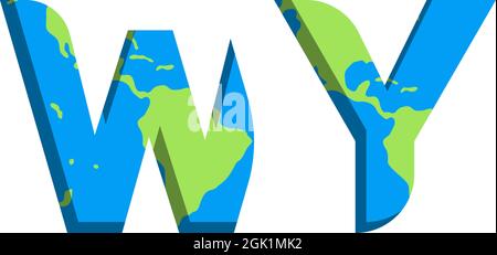 Initial WY logo design with World Map style, Logo business branding. Stock Vector