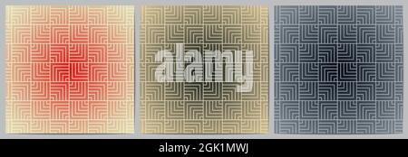 Set of abstract geometric pattern with square shape. Diagonal lines background design japanese or chinese fabric traditional Stock Vector