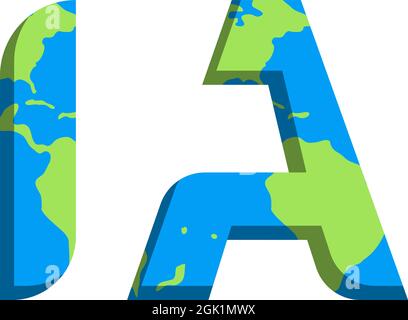 Initial IH logo design with World Map style, Logo business branding. Stock Vector