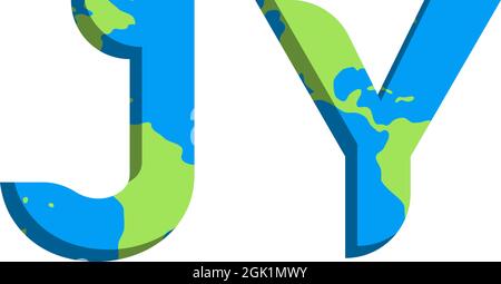 Initial JY logo design with World Map style, Logo business branding. Stock Vector