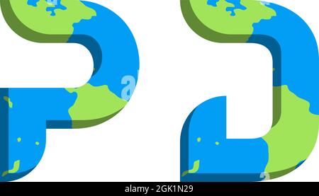 Initial PD logo design with World Map style, Logo business branding. Stock Vector