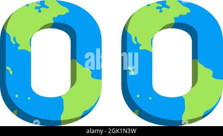 Initial OO logo design with World Map style, Logo business branding. Stock Vector