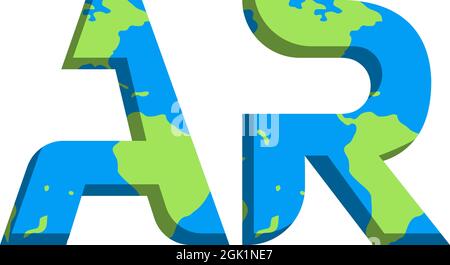 Initial AR logo design with World Map style, Logo business branding. Stock Vector