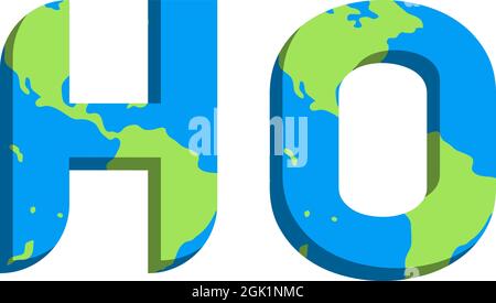 Initial HO logo design with World Map style, Logo business branding. Stock Vector