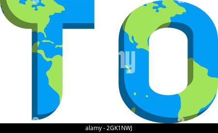 Initial TO logo design with World Map style, Logo business branding. Stock Vector