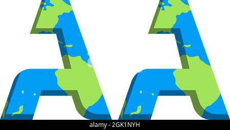 Initial AA logo design with World Map style, Logo business branding. Stock Vector