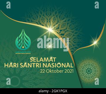 Happy Student Day. Santri is someone who follows Islamic religious education in Islamic boarding schools Stock Vector