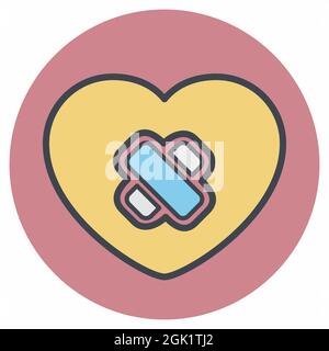 Icon Vector of Heart Surgery - Color Mate Style - Simple illustration, Editable stroke, Design template vector, Good for prints, posters, advertisemen Stock Vector