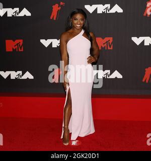 New York, United States. 12th Sep, 2021. Olympic gymnast Simone Biles arrives on the red carpet at the 38th annual MTV Video Music Awards at Barclays Center in New York City on Sunday, September 12, 2021. Photo by John Angelillo/UPI Credit: UPI/Alamy Live News Stock Photo