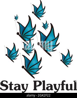 Stay playful. T shirt decoration vector graphics design Stock Vector