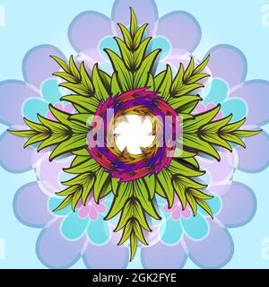 Originally designed color abstract vector background template with creative flower embellishment Stock Vector