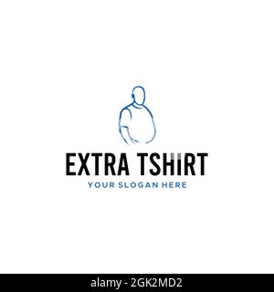 minimalist big size EXTRA TSHIRT man logo design Stock Vector