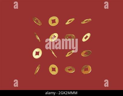 tranditional Chinese gold ingots Stock Vector