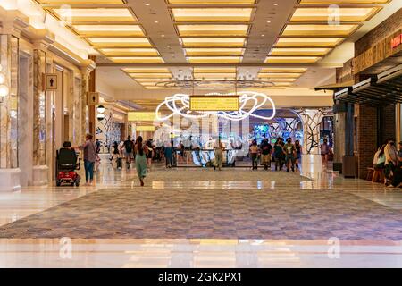 Las Vegas, JUL 30, 2021 - Interior view of the Resorts World Stock Photo