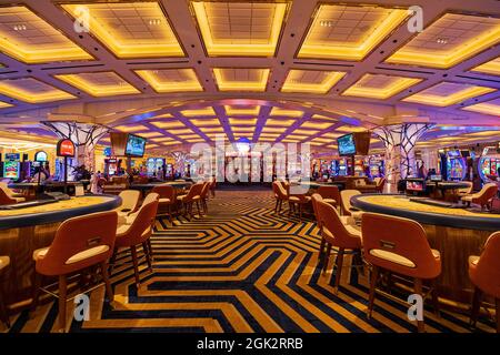 Las Vegas, JUL 30, 2021 - Interior view of the Resorts World Stock Photo