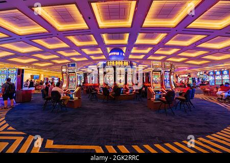 Las Vegas, JUL 30, 2021 - Interior view of the Resorts World Stock Photo