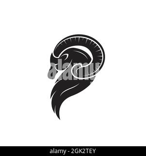 Vector of goat head design on white background. Easy editable layered vector illustration. Wild Animals. Stock Vector