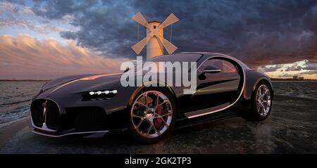 Conceptual Bugatti Atlantic. The car belongs to one of the more forgotten prototypes. Stock Photo