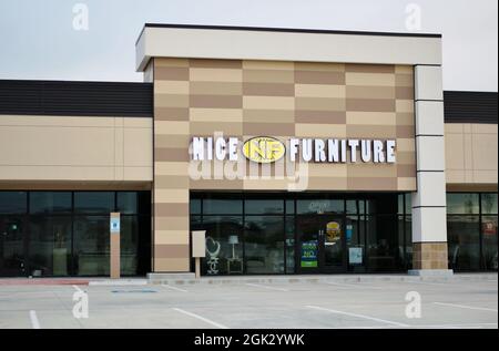 Humble, Texas USA 08-14-2019: Nice Furniture storefront in Humble, Texas. Local independent business in the Houston area. Stock Photo