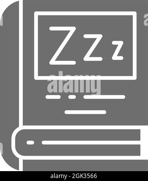 Vector book for bedtime reading grey icon. Stock Vector