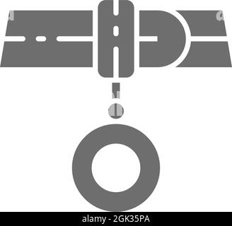 Vector collar with address, medallion grey icon. Stock Vector