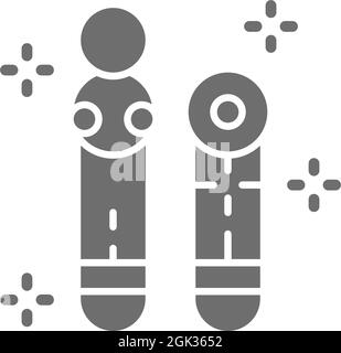 Move motion controller, joystick, gamepad grey icon. Stock Vector