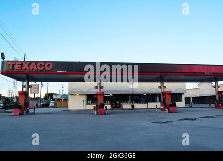 Humble Texas USA 08 23 2019 Texaco gas station located in Humble