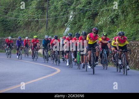 Kendari Indonesia. 12th Sep 2021. A cyclist seen in action