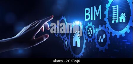 BIM Building Information modeling engineering development software. Stock Photo