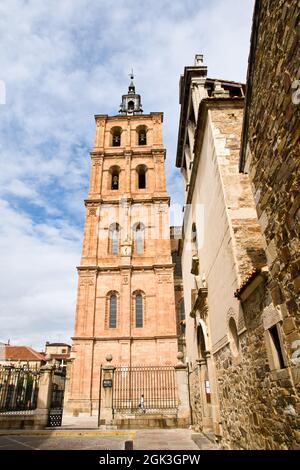 Scenic view of the Saint Mary Cathedral of Astorga in Spain under a cloudy sky Stock Photo