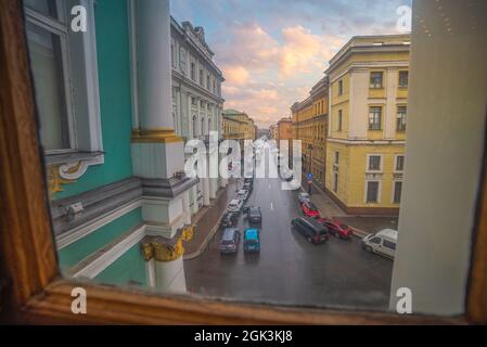 Nevsky prospekt - the main street of St. Petersburg. Russia Stock Photo