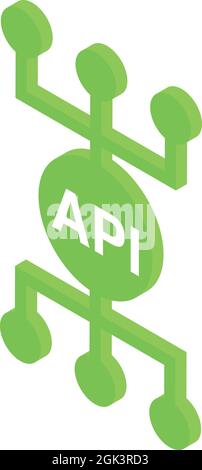 Api scheme icon isometric vector. Web code. Integration software Stock Vector