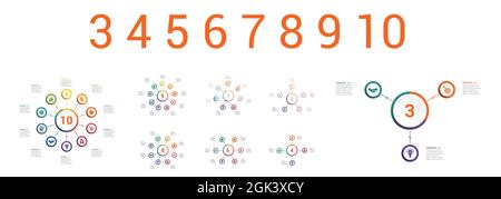 Templates infographic for text area. diagram with multicolored elements around circle. Area chart diagram data. Elements For Template infographics. Stock Vector