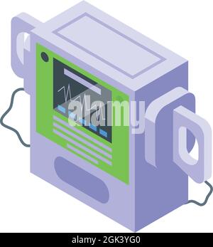 Cardiac defibrillator icon isometric vector. Heart aed. Cpr ...