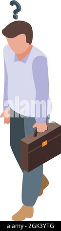 Hard question icon isometric vector. Mark loss. Call man Stock Vector