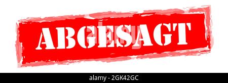 EPS vector rubber stamp colored red with text canceled (german text) Stock Vector
