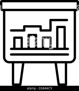 Data banner icon outline vector. Analysis chart. Finance dashboard Stock Vector