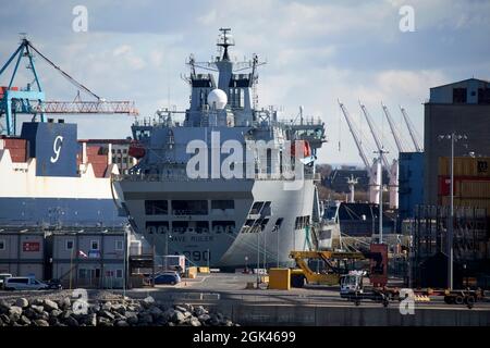 rfa wave ruler a390 royal fleet auxiliary wave-class fast fleet tanker berthed in seaforth dock liverpool england uk Stock Photo